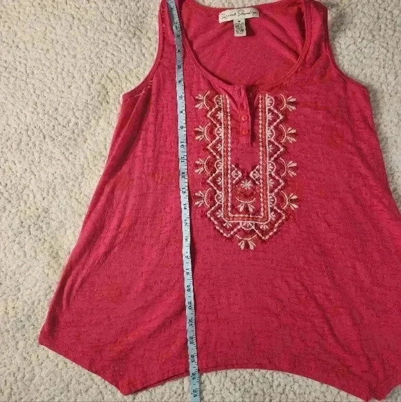 French Laundry Pink Embroidered Sleeveless Top, M - Picture 6 of 7